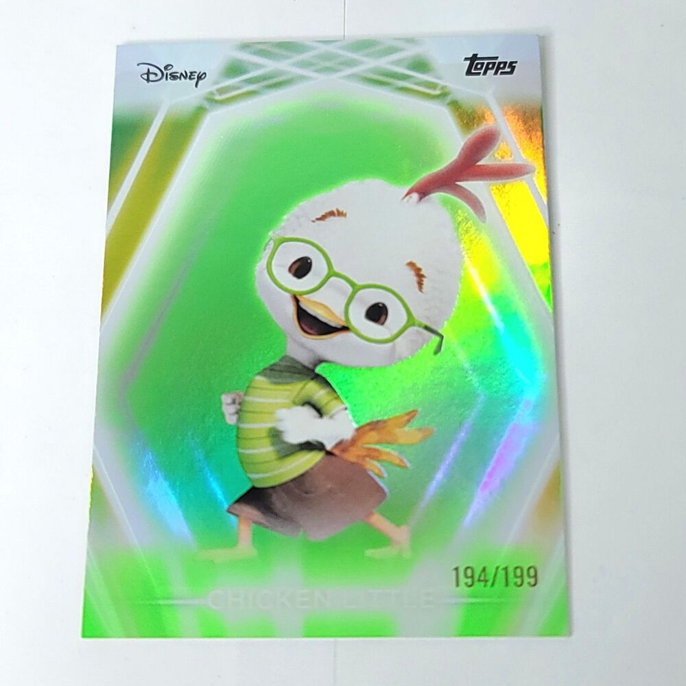 Chicken Little Topps 2026 Disney Neon Holo Parallel Refractor Limited 194/199